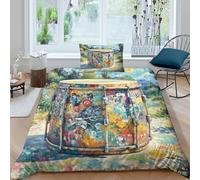 JOFHYYSIE Drum 3D Printing Duvet Cover Set Bedding Set Soft Microfibre Hidden Zipper And Pillowcases Chilldren Single（135x200cm）