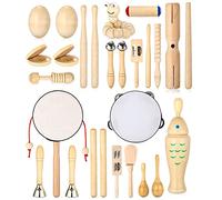 JOFLVA Strumenti Musicali Bambini, 29 PCS Set Strumenti Musicali Percussioni Giocattolos In Legno, Percussioni, Giochi Musicali Per Bambini, Creativi Ed Educativi E Regali Di Natale Per Bambini 3+.