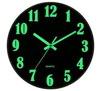 JoFomp Orologio da parete moderno con luce notturna, 30,5 cm, silenzioso, senza ticchettio, con numeri e lancette luminosi, funzionamento a batteria, orologio da parete decorativo per ufficio, cucina,