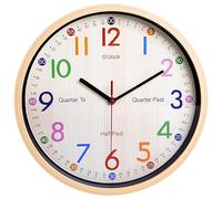 JoFomp Orologio didattico per bambini, orologio da parete educativo da 30,5 cm, per imparare l'ora, silenzioso, senza ticchettio, orologio da parete decorativo al quarzo, per aule degli insegnanti o
