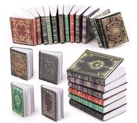JOFONY Miniatura casa delle bambole libri, 12 pezzi in miniatura libri decorazione accessori per casa delle bambole studio camera da letto biblioteca