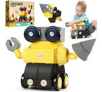 Jofuni Blocchi magnetici in schiuma per bambini da 1-3 (30 pezzi), blocchi di costruzione robot per bambini, giocattoli sensoriali STEM per bambini da 1-3, regali di compleanno per bambine da 1-3