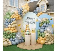 JOGAMS Kit classico per arco di palloncini Winnie per bambino baby shower | Kit arco palloncino dolce miele con palloncini a bolle adesivi ape per ragazzo forniture per feste a tema ragazzo