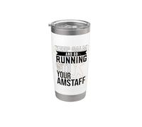 Jogger con American Staffordshire Terrier Bicchiere termico in acciaio inox doppia parete