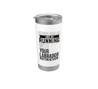 Jogger con Labrador Retriever Bicchiere termico in acciaio inox doppia parete
