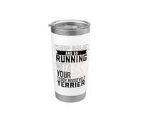 Jogger con Teddy Roosevelt Terrier Bicchiere termico in acciaio inox doppia parete