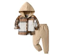 Jogger Tuta Autunno Inverno Bambini Abbigliamento Sportivo per vestibilità ampia due pezzi casual Set di Felpe alla Moda Maniche Lunghe e Pantaloni Tinta Unita Tute con Felpa Felpati in Cotone Cappucc