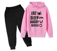 Jogger Tuta Autunno Inverno Bambini Felpata Jogging Ginnastica Ragazzi Felpa Con Cappuccio A Maniche Lunghe Solid Color Cotone Completo Set Di Abbigliamento Per Ragazzo Tute Sportive Bambina 2-14 Anni