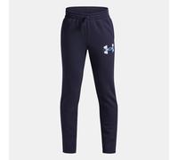 Under Armour Rival Fleece Colorblock Graphic Jr - pantaloni fitness - ragazzo YXS Dark Blue junior