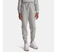 Jogger Under Armour Rival Fleece da ragazza Mod Grigio Light Heather / Bianco YXL (160 - 170 cm)