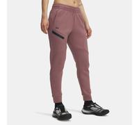 Jogger Under Armour Unstoppable Fleece da donna Maroon Mist / Nero L