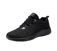 Joggingschuhe Herren Turnschuhe Berufsschuhe Sportschuhe Mode Vielseitig Freizeitschuh Schuhe Joggingschuhe Mit Weich Dicke Sohle Atmungsaktiv Outdoor SchnüRer Walkingschuhe Lange Reise, Nero , 44 EU