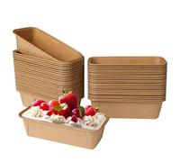 Jogoico 50 Pezzi Stampi in Carta Monouso 15.5x5.4x5.3cm Teglia in Cartone Guardini Monouso Pirofila di Carta usa e Getta Adatti al Forno Plumcake Pane Torte Muffin Marrone