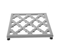 JOGREFUL Cast Iron Trivet Mats, Kitchen Pot Holders to Portect Table/Countertops, Heat Resistant Mats for Teapot/Hot Dishers/Plates, Vintage Mats with Weighted-Base, Gray