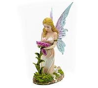 Joh. Vogler GmbH Piccola Fata Primavera Florina si inginocchia davanti al fiore 16 cm Figura Scultura Angelo Fairy Elfo