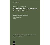 Johann Christop Ausgewählte Werke, Bd 10/Tl 1, Ausgaben deuts (Copertina rigida)