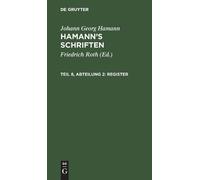 Johann Georg Hamann Register (Copertina rigida)