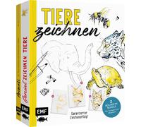 Johanna Atorf A Tiere zeichnen - Das XXL-Starter-Set: Zwei Bü (Copertina rigida)