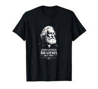 Johannes Brahms Musica Classica Dirigente, pianista compositore Maglietta con Stampa Grafica Economica