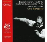Johannes Brahms Symphony No. 3/symphony No. 7 (Klemperer, Vienna Symphony) (CD)