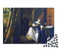 Johannes Vermeer Puzzle Legno Classici 1000 Pezzi, Rompicapo arte, museo Impegnativi Jigsaw Puzzles opere d'arte famose nel mondo, Giocattolo Decompressivo Intellettuale Educativo 1000 Pcs