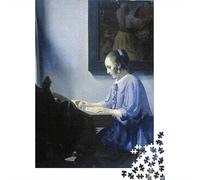 Johannes Vermeer Puzzles Di Legno 1000 Piece, DIY Jigsaw Puzzle opere d'arte famose nel mondo for Teens, dipinto Challenging Decompression, Fun Games, Educational Toys, Puzzle Impossible museo