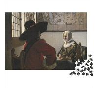 Johannes Vermeer Puzzles in Legno, Rompicapo opere d'arte famose nel mondo 1000 Pezzi, arte Puzzle Impegnativi Adulti, Puzzle dipinto Di Natale, Regali Di Festa,