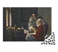Johannes Vermeer Rompicapo Adulti, 1000 Pcs Puzzle arte Classici, Puzzles museo Giochi Rilassamento E Intelligence, Puzzle Impegnativi, Regalo Per Amore E Amico