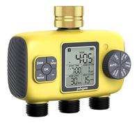Johgee Centralina Irrigazione 3 vie, con Ingresso in Ottone, 3 Vie Timer Irrigazione Automatica Digitale Ritardo per Pioggia/Bewässerung Manuale, Programmatore Irrigazione per Prato e Giardino