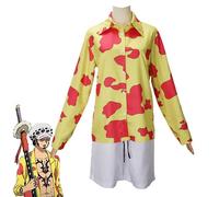 JOHLCR Costume Cosplay Anime ONE PIECE Halloween Carnival Costume per Adulti Personaggio Dell'anime Trafalgar D. Water Law Regalo per Carnevale, Rappresentazione Teatrale,Giallo,L