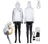 JOHLCR Costumi Cosplay Anime Kemono Jihen Halloween Carnival Outfits per Adulti con Accessori per Collana Adatto per Spettacoli Teatrali, Regali, Amanti del Cosplay, Esposizione di Fumetti,Bianca,M