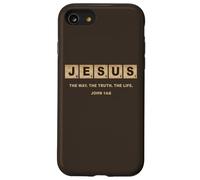 John 14:6 JESUS The Way, Truth, Life Crossword Puzzle Custodia per iPhone SE (2020) / 7/8