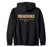 John 14:6 Jesus The Way, Truth, Life Crossword Puzzle Felpa con Cappuccio