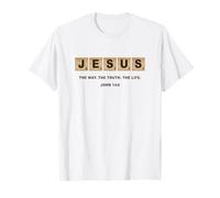 John 14:6 Jesus The Way, Truth, Life Crossword Puzzle Maglietta