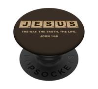 John 14:6 JESUS The Way, Truth, Life Crossword Puzzle PopSockets PopGrip Adesivo