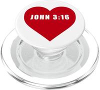 John 3:16 GOD So Loved The World Bible Verse Reference Heart PopSockets PopGrip per MagSafe