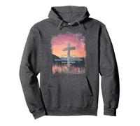 John 3:16 KJV Resurrection Sunday Cross of Jesus Grunge Felpa con Cappuccio