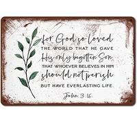 John 316 Targa in metallo vintage per Dio ha tanto amato il mondo, stampa artistica da parete, decorazione per fattoria, Matteo 44, Cristo, Scrittura, battesimo, regalo per bambini, grotta, caffè, 8x