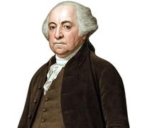 John Adams (Brown Outfit) Half Body Buddy Cutout