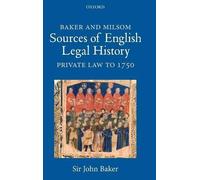 John Baker Baker and Milsom Sources of English Legal History (Copertina rigida)