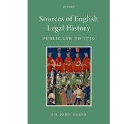 John Baker Sources of English Legal History (Copertina rigida)