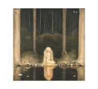 John Bauer - Poster su tela con principessa Tuvstarr che guarda giù nelle acque scure della foresta Tarn poster da parete per camera da letto, ufficio, stanza, regalo, senza cornice, 50 x 5 cm