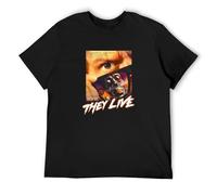 John Carpenters They Live Movie Poster Mens T-Shirt Black Graphic Unisex Tee Shirt XL