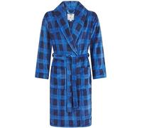 John Christian Vestaglia Uomo in Caldo Pile a Quadri Blu (XXL)