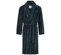 John Christian Vestaglia Uomo in Caldo Pile, Blu Navy con Righe Azzurre e Verde Oliva, L