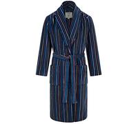 John Christian Vestaglia Uomo in Caldo Pile, Blu Navy con Righe Multicolori (M)