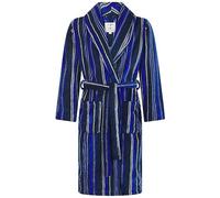 John Christian Vestaglia Uomo in Caldo Pile, Righe Blu e Grigie (M)