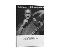 John Coltrane - Poster da parete su tela, motivo: musica e film, decorazione per soggiorno e camera da letto, 20 x 30 cm, con cornice