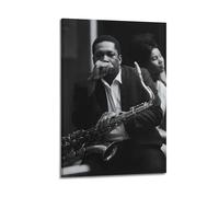 John Coltrane - Poster da parete su tela, motivo: musica e film, decorazione per soggiorno e camera da letto, 20 x 30 cm, con cornice