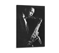 John Coltrane - Poster da parete su tela, motivo: musica e film, decorazione per soggiorno e camera da letto, 20 x 30 cm, con cornice